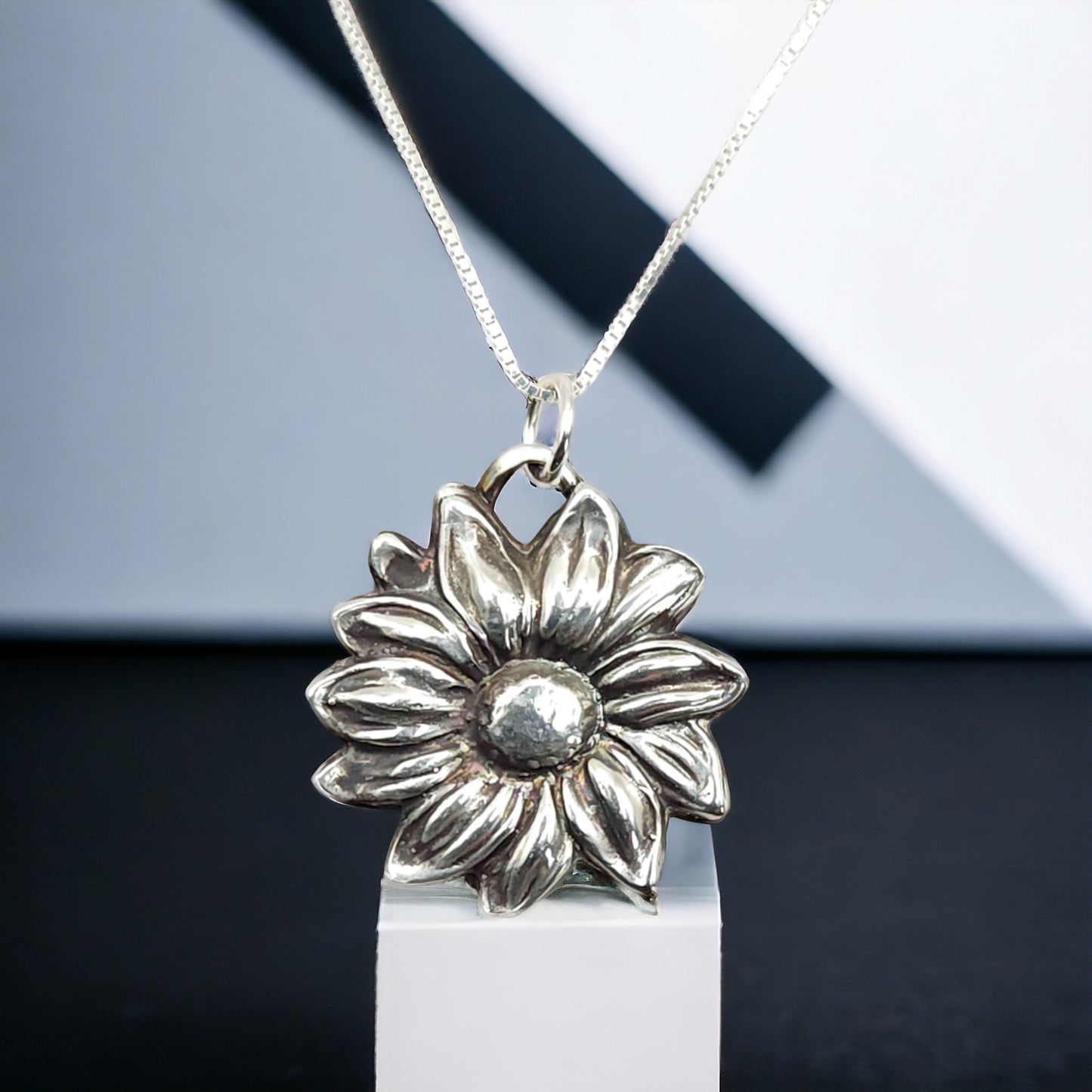 Silver Pendant-Sunflower