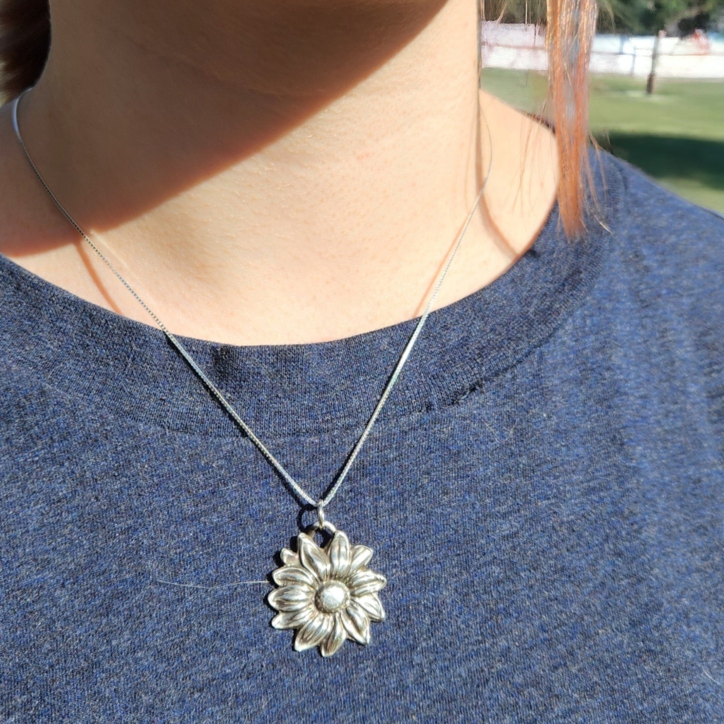 Silver Pendant-Sunflower