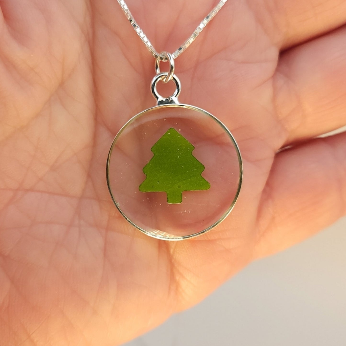 Tree Necklace In Silver Bezel