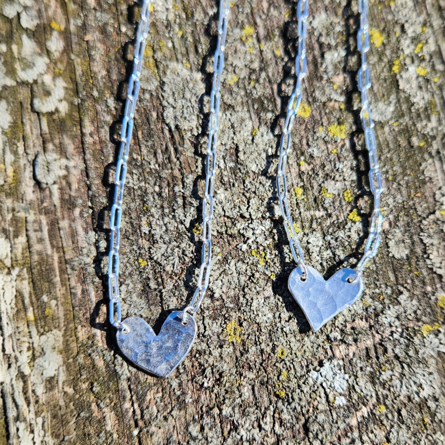 Silver Pendant- Hammered Heart