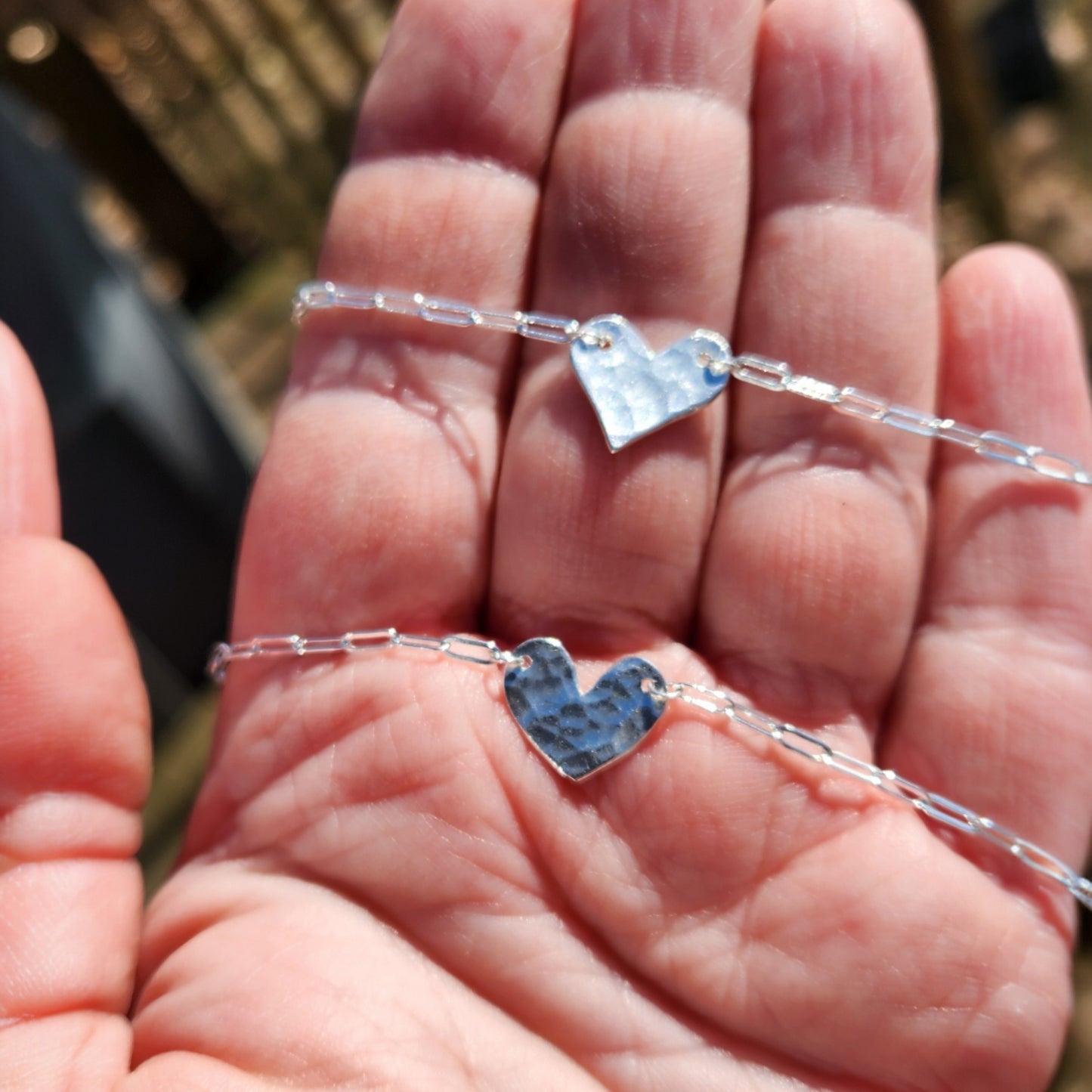 Silver Pendant- Hammered Heart