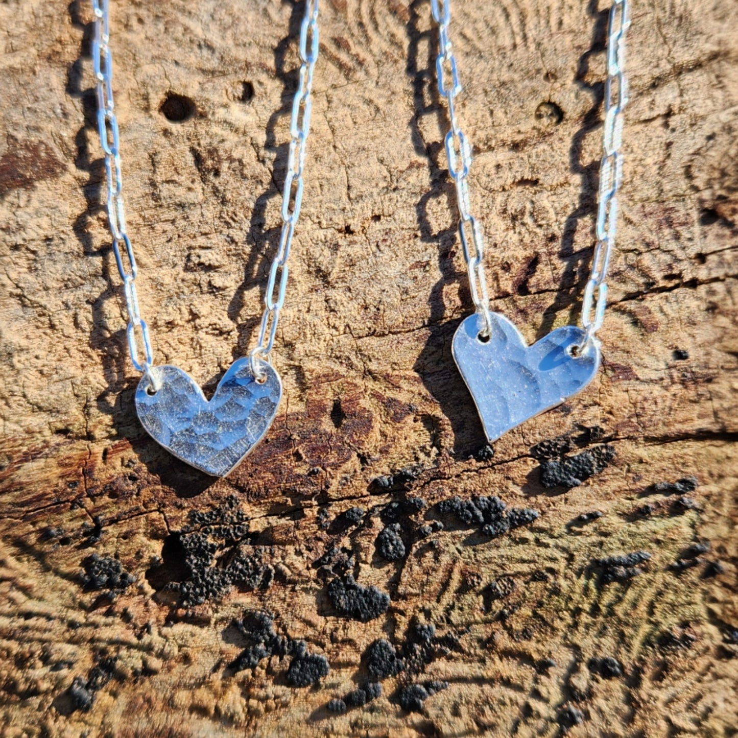 Silver Pendant- Hammered Heart