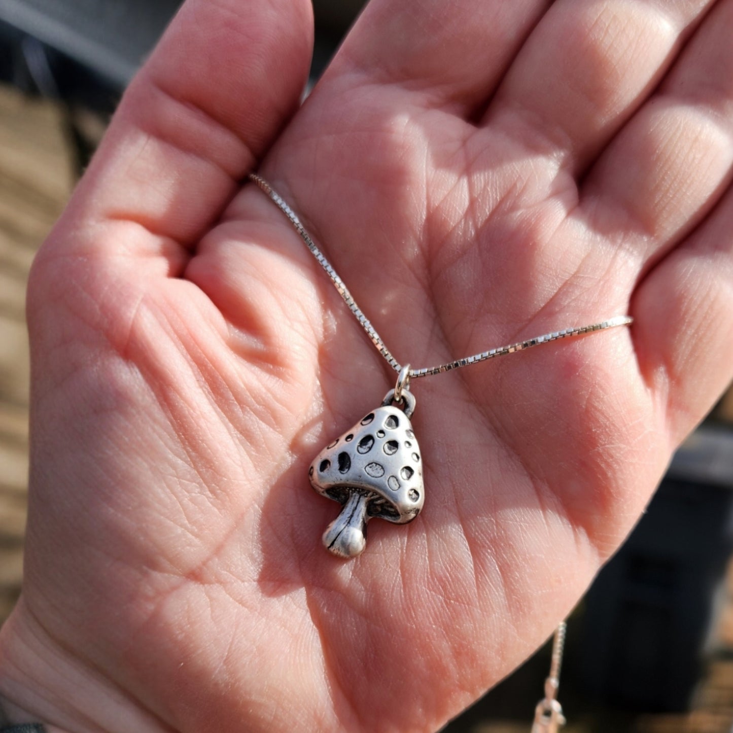 Silver Pendant- Mushroom design