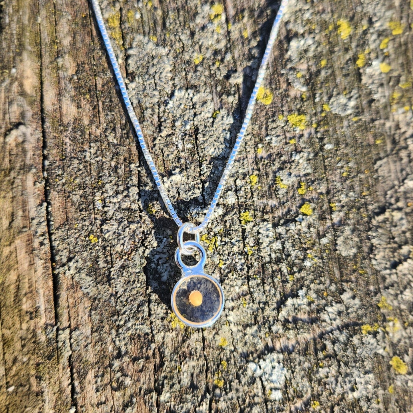 Necklace - Mustard seed Silver Round Bezel