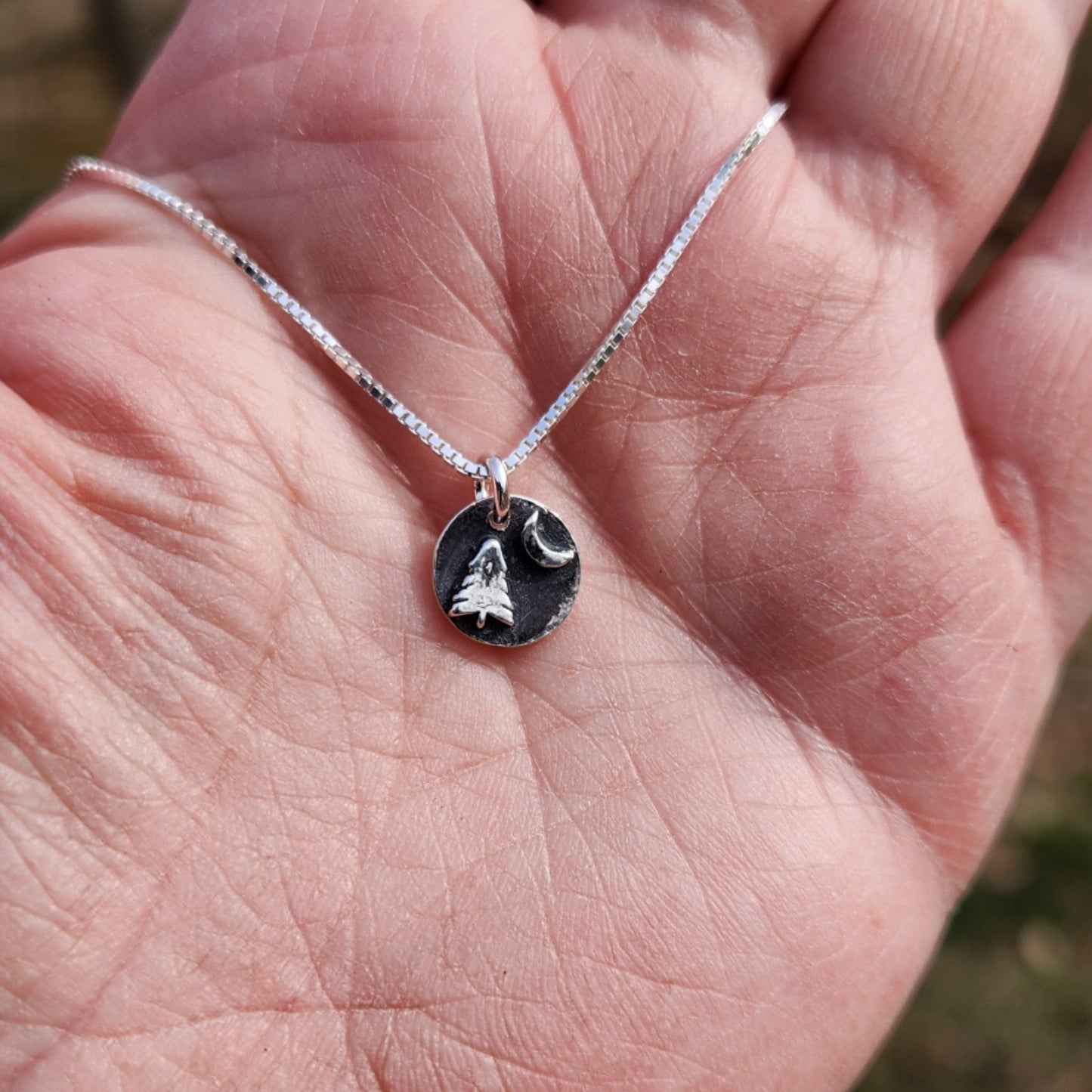 Silver Pendant - Night Forest