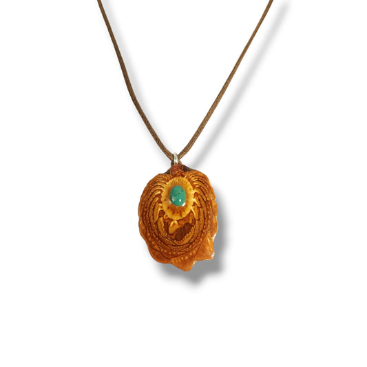 Pinecone Pendent with Turquoise