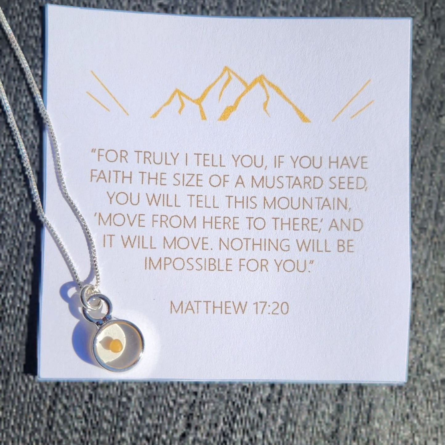 Mustard Seed Necklace- Sterling Silver or Gold Filled